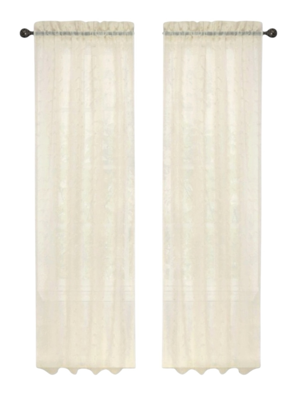 new Boho Chic ✶ Set 2 Rod Pocket Panel Curtains ✶ Semi Sheer Natural ✶ 40” x 84” - Picture 3 of 16